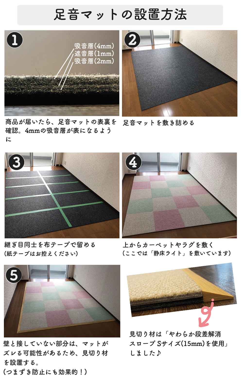 足音マット 厚さ7mm 50cm×100cm 1枚ばら | 防音専門ピアリビング