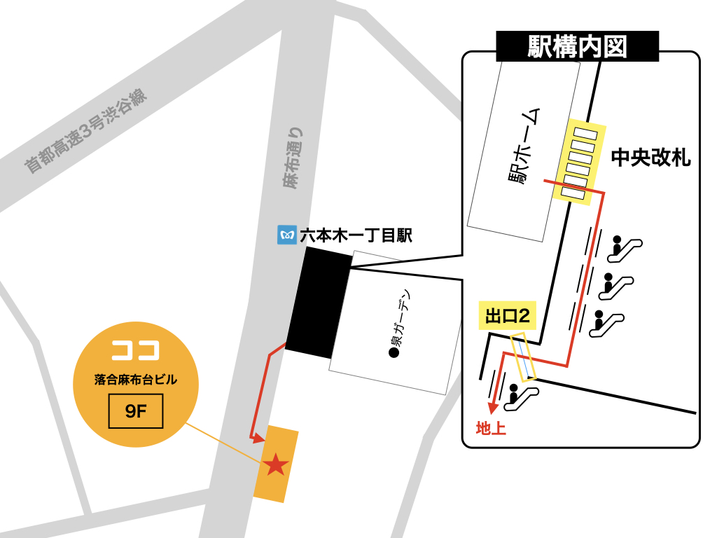 東京ショールーム簡易地図