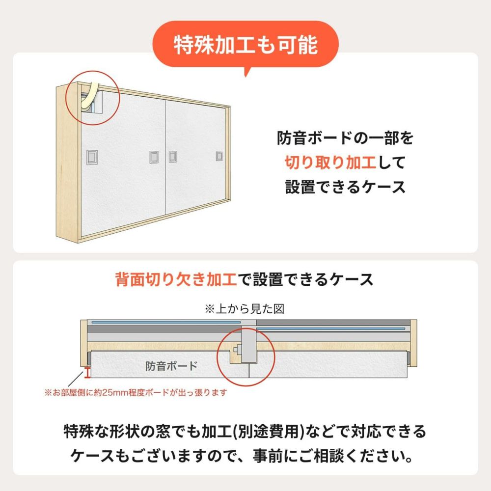 窓用ワンタッチ防音ボード 2枚連結タイプ 幅926-1215mm 高さ1506