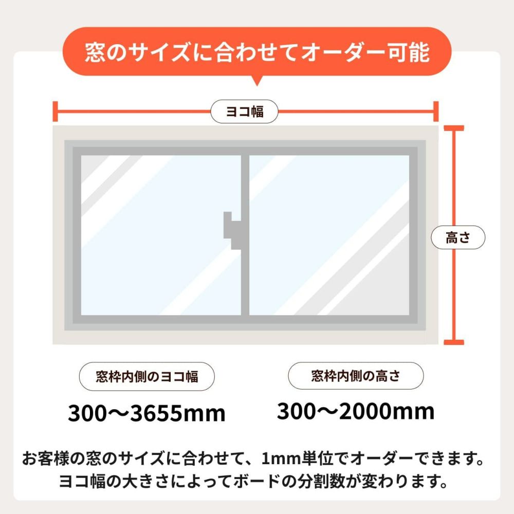 窓用ワンタッチ防音ボード 2枚連結タイプ 幅1216-1835mm 高さ906