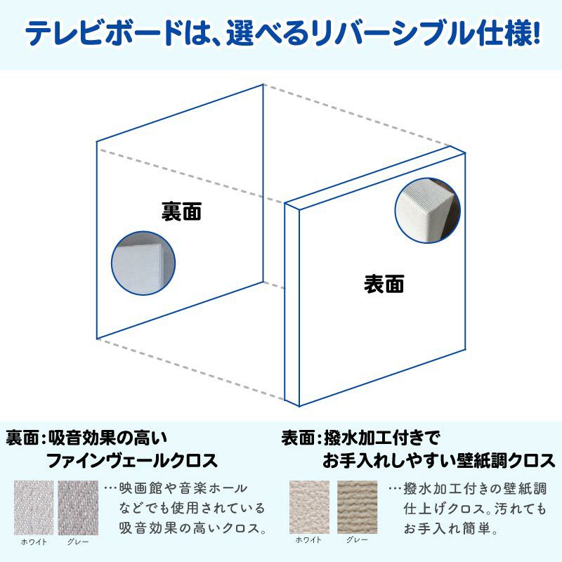 防音テレビボードはリバーシブル仕様