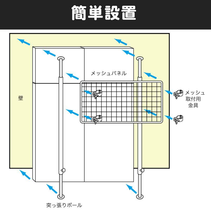 つっぱりポールセット単体の設置方法