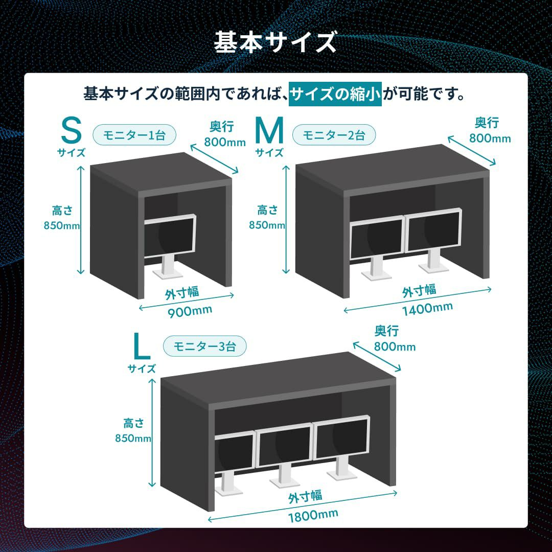 HISOHISOブースの基本サイズ