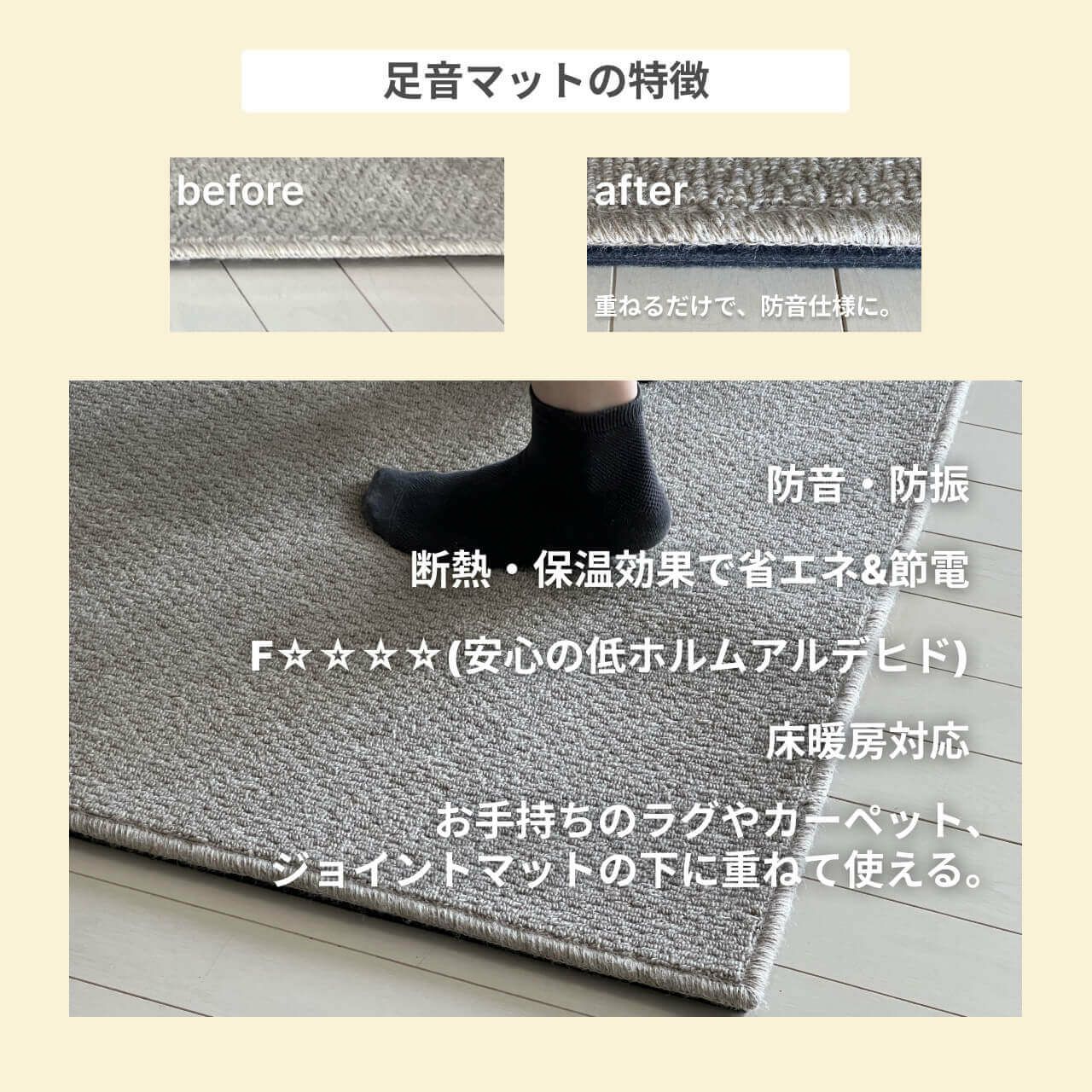 防音マットセット 静床ライト 6枚 足音マット 3枚 | 防音専門ピアリビング